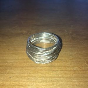 Silver braided ring